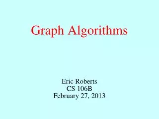 Graph Algorithms