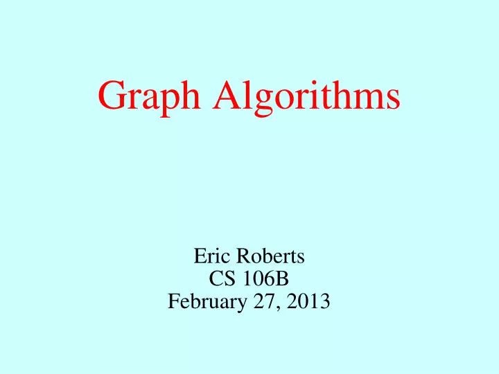 graph algorithms