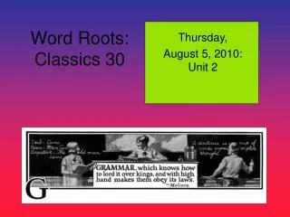 Word Roots: Classics 30