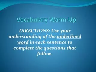 Vocabulary Warm-Up
