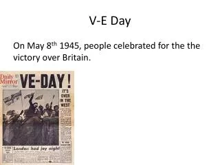 V-E Day