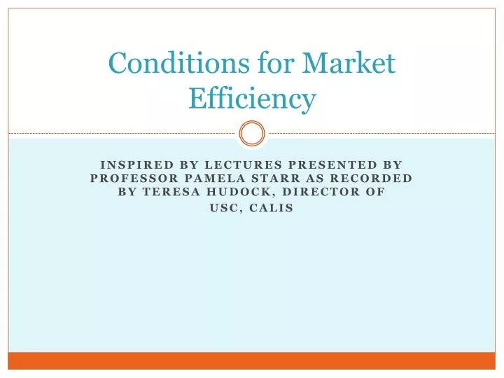 conditions for market efficiency