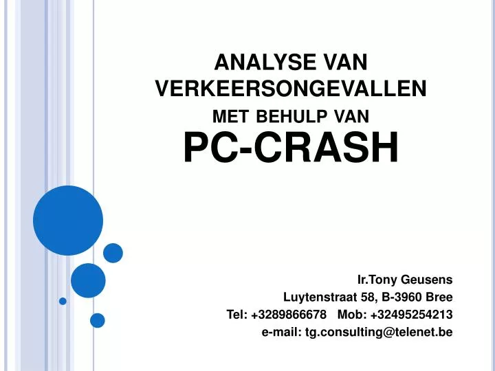 analyse van verkeersongevallen met behulp van pc crash