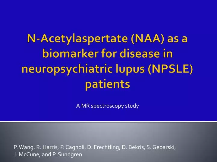 a mr spectroscopy study