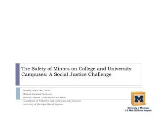 The Safety of Minors on College and University Campuses: A Social Justice Challenge