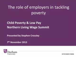 The role of employers in tackling poverty