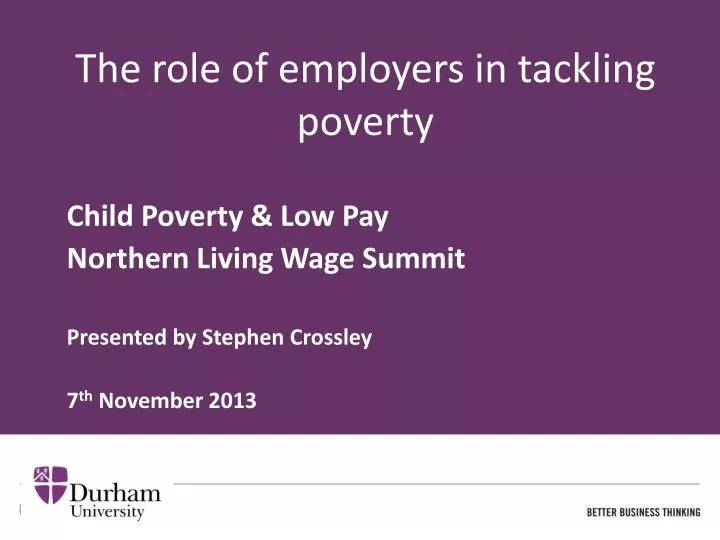 the role of employers in tackling poverty