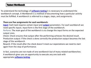 There are five assignments for each workbench: