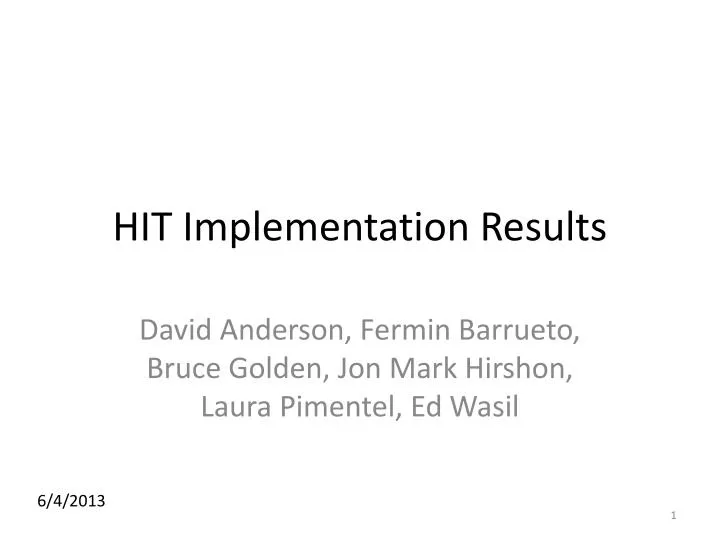 hit implementation results