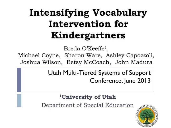 intensifying vocabulary intervention for kindergartners