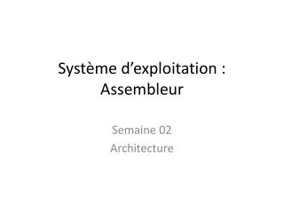 syst me d exploitation assembleur