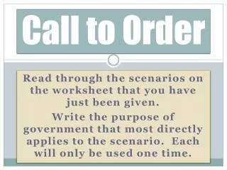 Call to Order