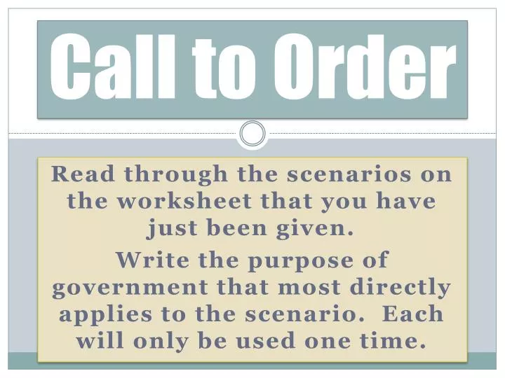 call to order