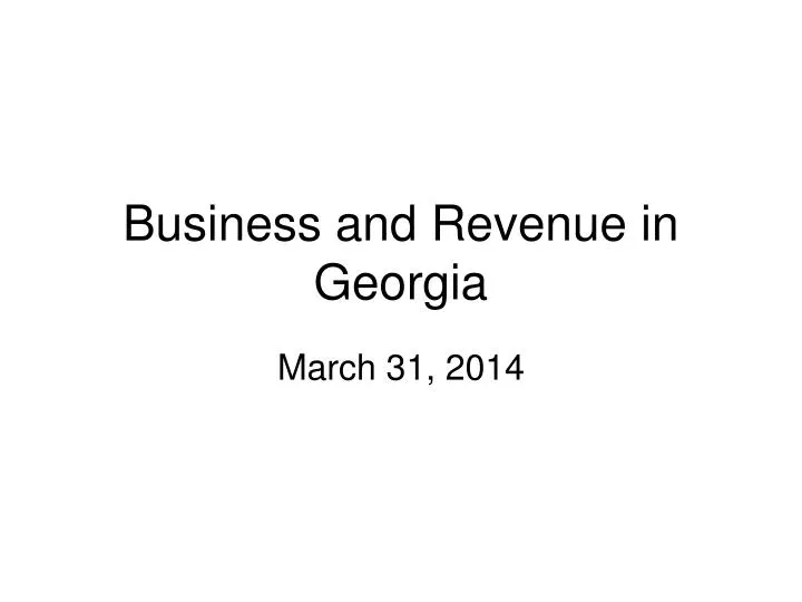 business and revenue in georgia