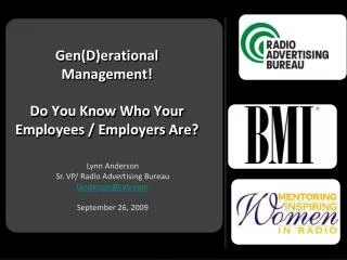 Gen(D) erational Management! Do You Know Who Your Employees / Employers Are?