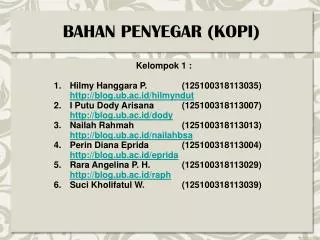 bahan penyegar kopi