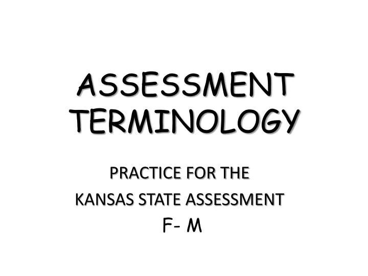 assessment terminology