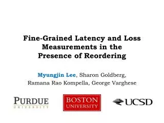 Fine-Grained Latency and Loss Measurements in the Presence of Reordering