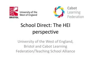 School Direct: The HEI perspective