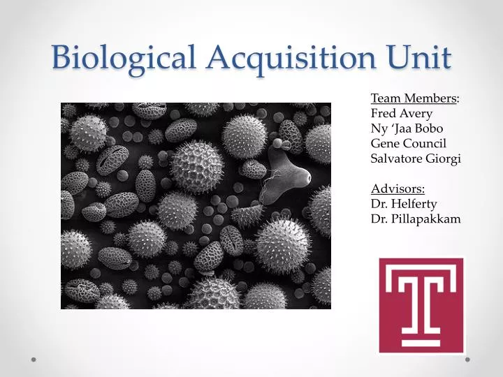 biological acquisition unit