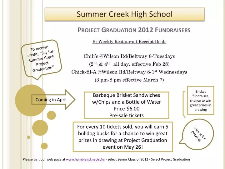 project graduation 2012 fundraisers