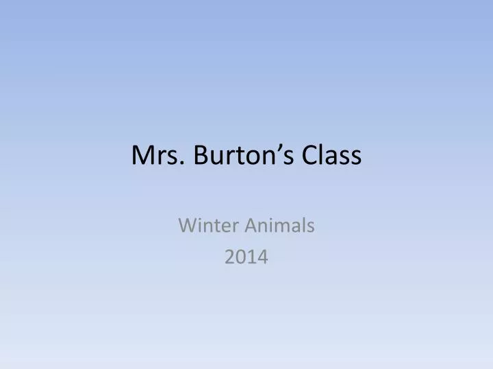mrs burton s class