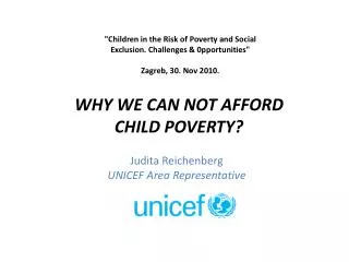 Judita Reichenberg UNICEF Area Representative