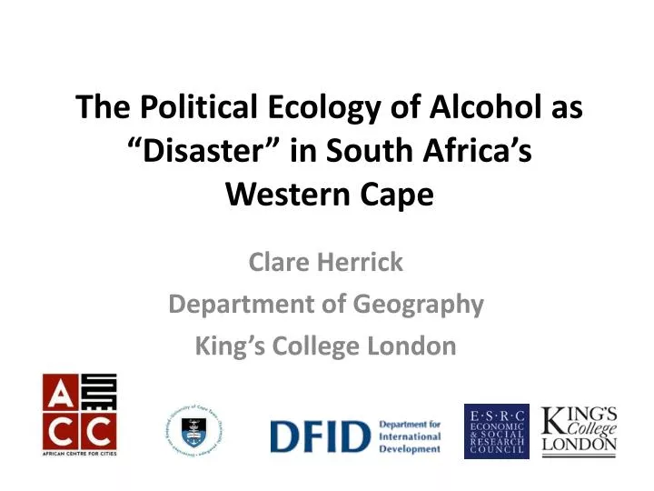 the political ecology of alcohol as disaster in south africa s western cape