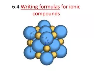 6.4 Writing formulas for ionic compounds