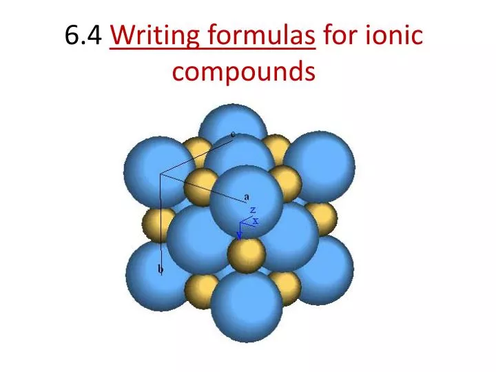 6 4 writing formulas for ionic compounds