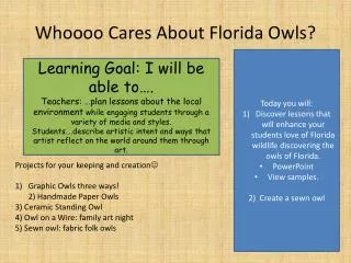 Whoooo Cares About Florida Owls?