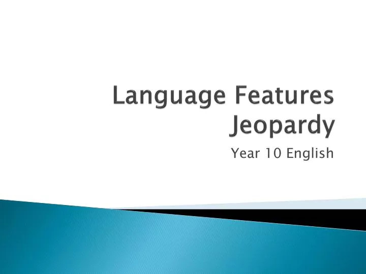language features jeopardy