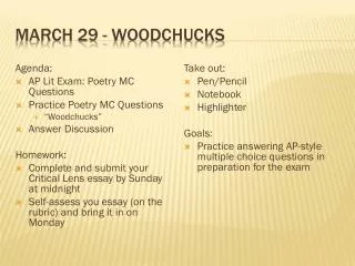 March 29 - Woodchucks