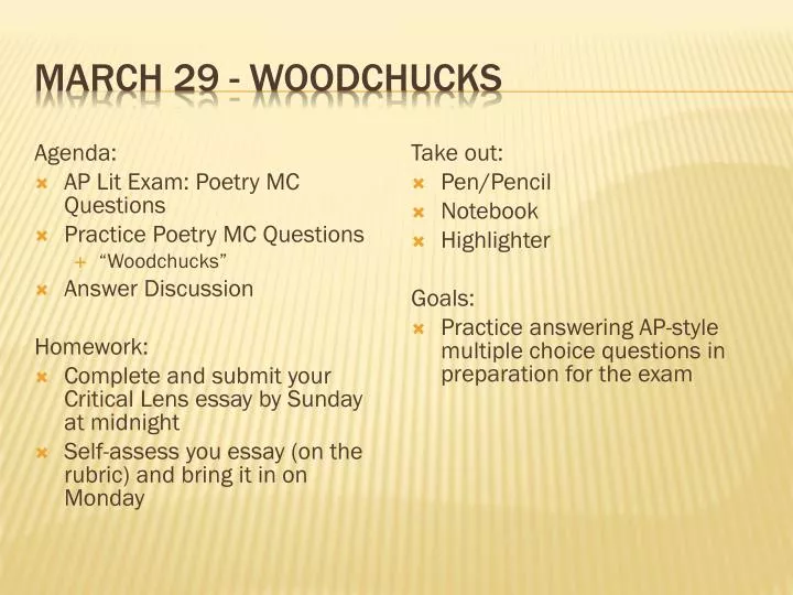 march 29 woodchucks