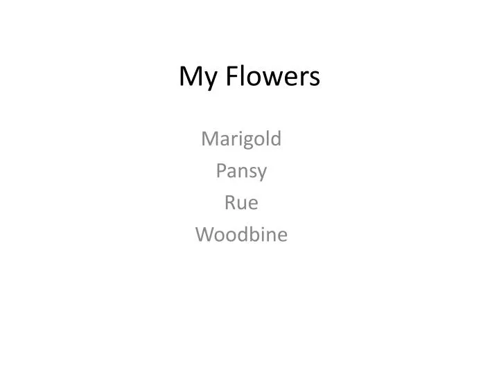 my flowers