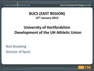 Nick Brooking Director of Sport