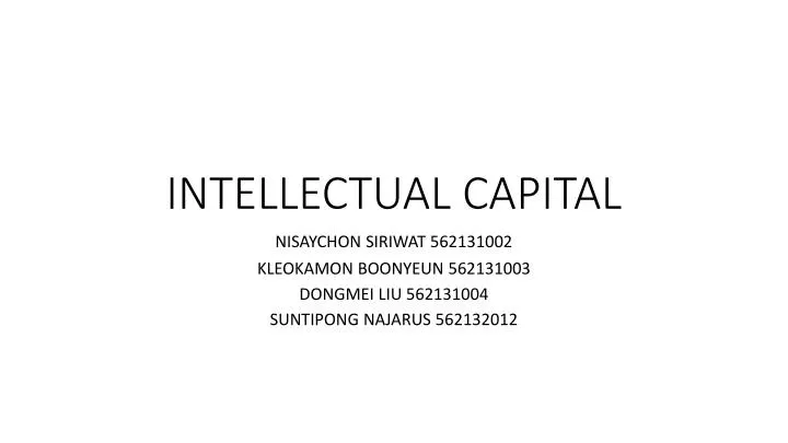 intellectual capital