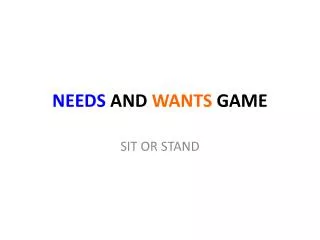 needs and wants game