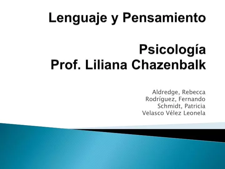 lenguaje y pensamiento psicolog a prof liliana chazenbalk