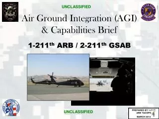 Air Ground Integration (AGI) &amp; Capabilities Brief