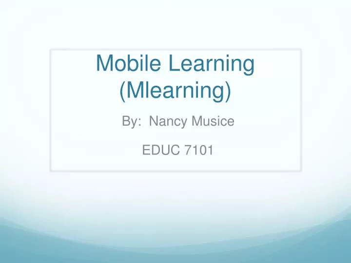 mobile learning mlearning