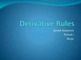 Derivative Rules