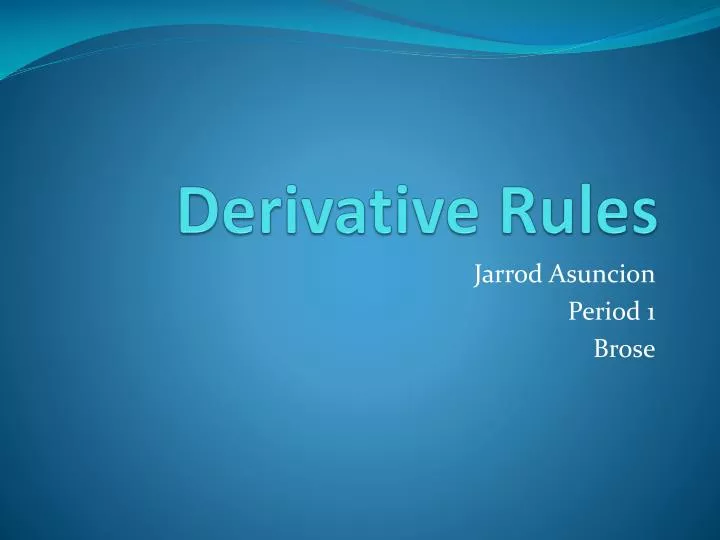 derivative rules