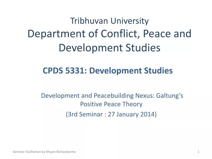 tribhuvan university department of conflict peace and development studies