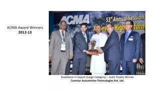 Excellence in Export (Large Category) – Gold Trophy Winner