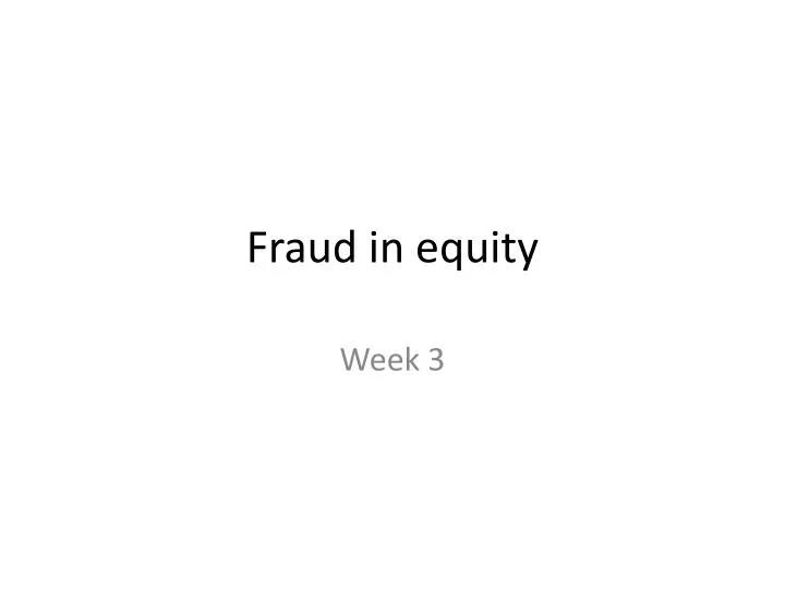 fraud in equity