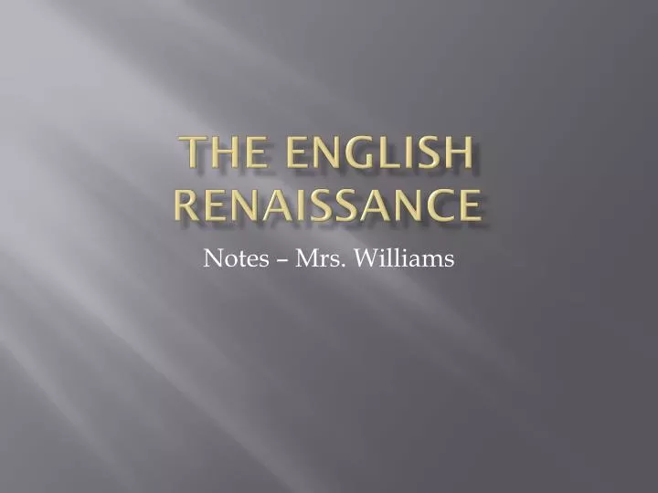the english renaissance