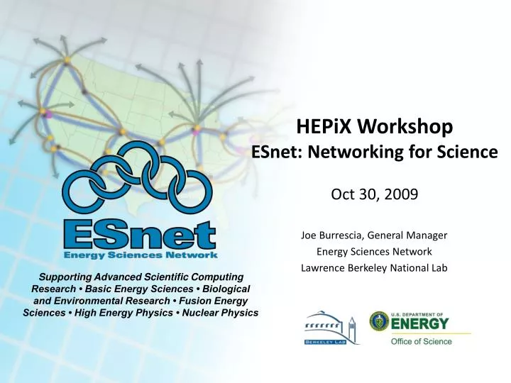 hepix workshop esnet networking for science oct 30 2009