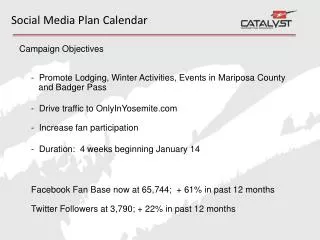Social Media Plan Calendar