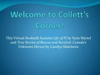 Welcome to Collett’s Corner!